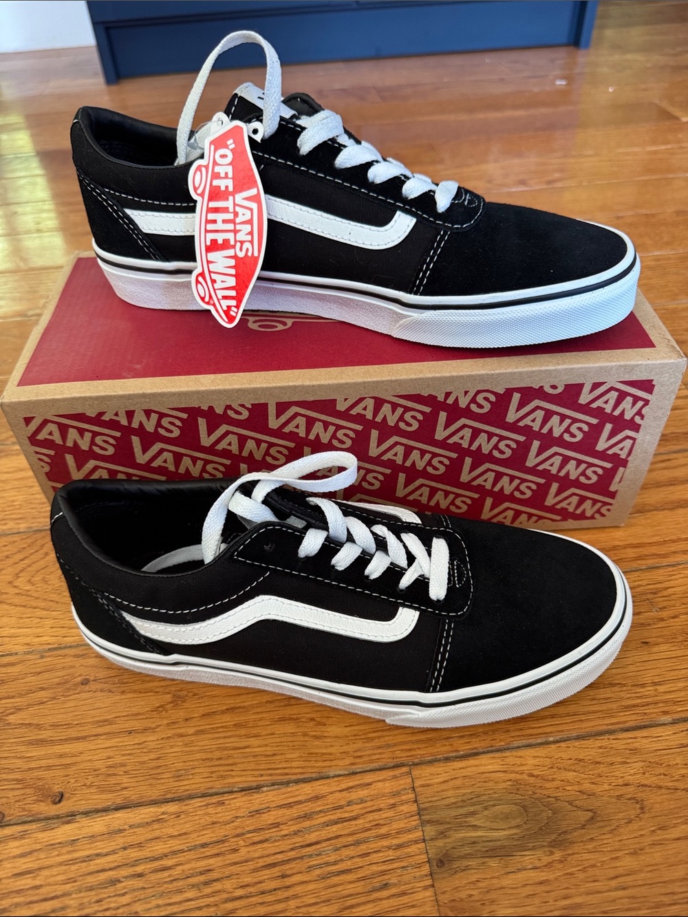 Vans Kids Old Skool Black and White Low Top Skate Shoes youth 7